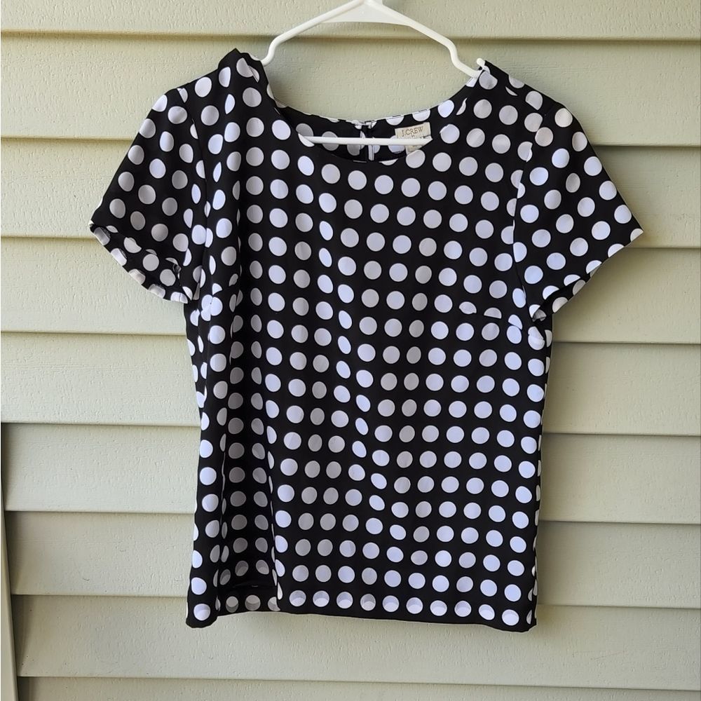 J.Crew polka dot short sleeve top size xs